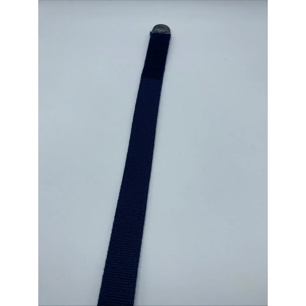 Baby Beltz Blue Beige Black Striped Belt Kids Size L Hook Loop Fastener